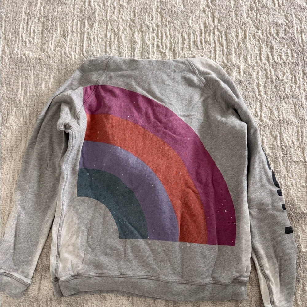 FREE CITY Gray Hoodie with Rainbow Graphic Size 1 - Picture 3 of 5